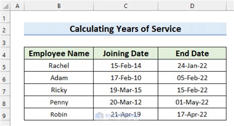 1 Ultimate Guide Calculate Years Of Service In Excel Now Excel Web