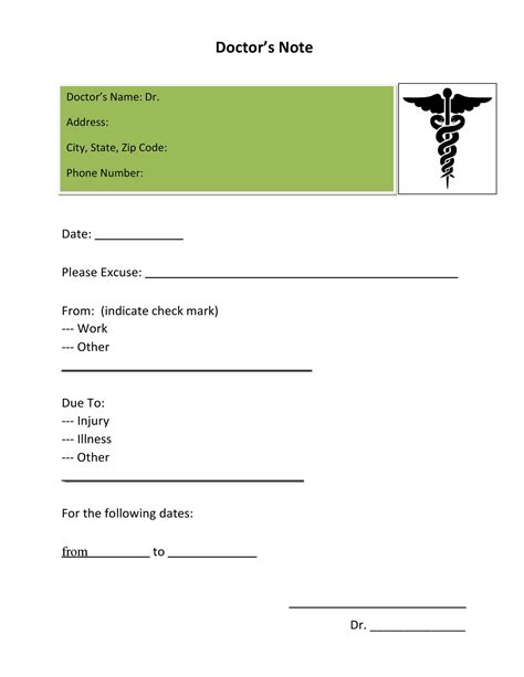 10 Editable Doctor Note Template Sampletemplatess Sampletemplatess