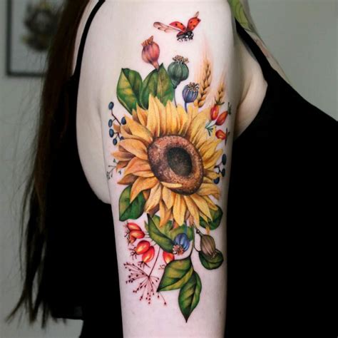 10 Shoulder Sunflower Tattoo Ideas That Will Blow Your Mind