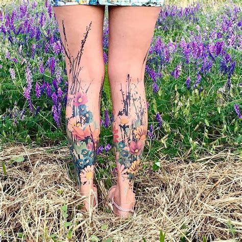 100 Tattoo Flower Tattoo Flower Leg Tattoos Floral Tattoo