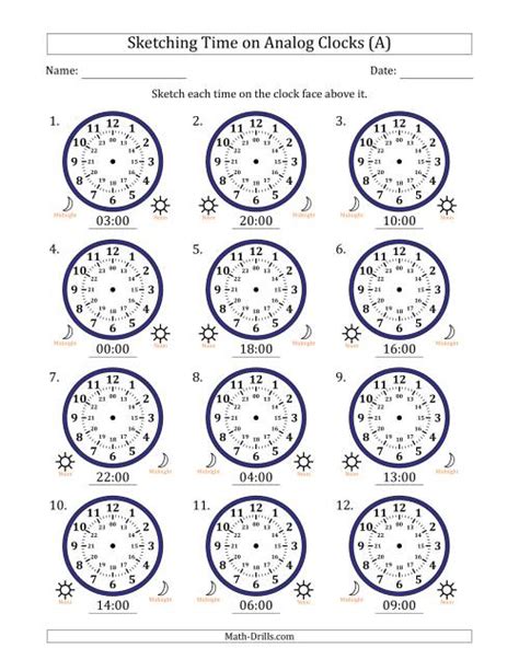 1000 Images About Time On Pinterest Sketching Math Worksheets And