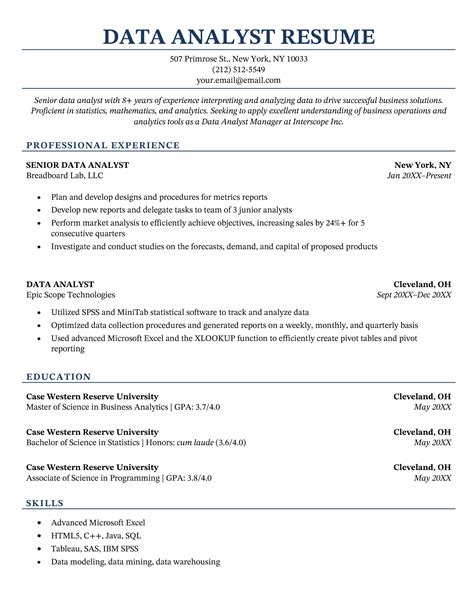 3 Data Analyst Cv Examples For 2024