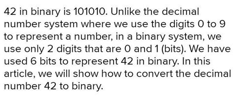 306 42 10 To Binary Brainly In