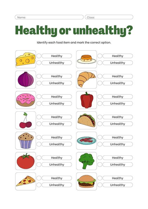 6 Ways To Create Ultimate Healthy Food Worksheets Today