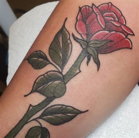 71 Cool Rose With Stem Tattoo Ideas