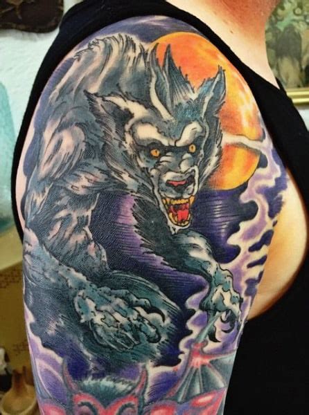 80 Werewolf Tattoo Designs For Men Full Moon Folklore