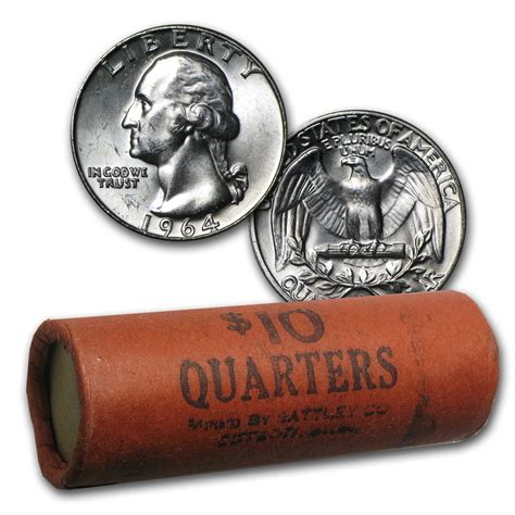 90% Silver Washington Quarters 40-Coin Roll Bu (Bank Wrapped) - Walmart.com