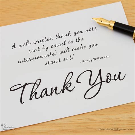 A Hand Written Thank You Note After The Interview Business