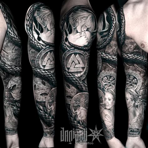 A Viking Inspired Sleeve By Janis Vii Element Tattoo Oslo Viking