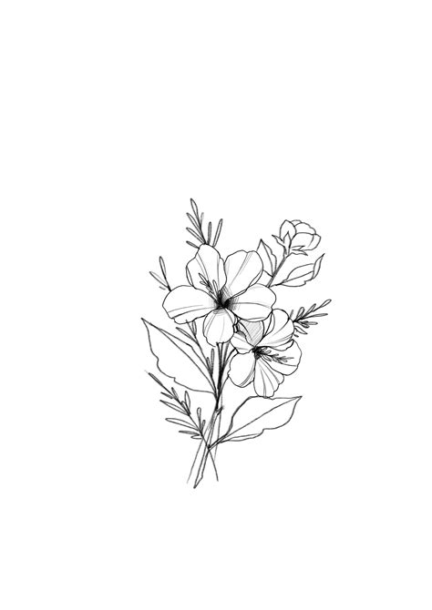 Absolutely Gorgeous Line Art Floral Flowers Bouquet Minimalist