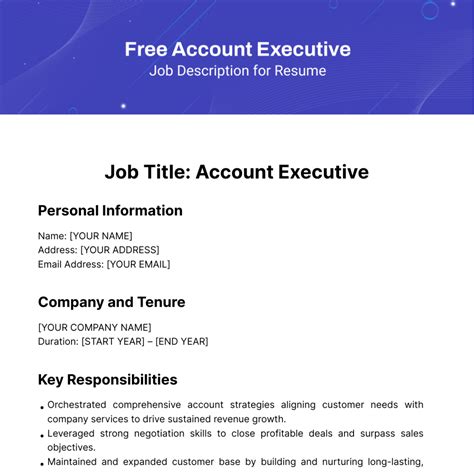 Account Executive Job Description Template Comeet