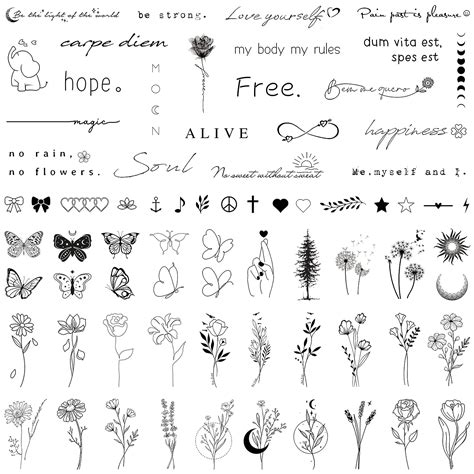 Amazon Com Realistic Temporary Tattoos For Women 60 Sheets Tiny