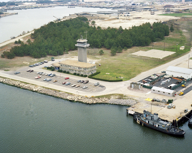 An Aerial View Of The Harbor Control Tower At The Naval Amphibious Base