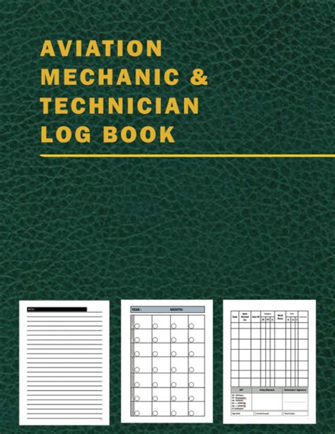 Aviation Mechanic Technician Log Book Amt Aircraft Mechanic Logbook