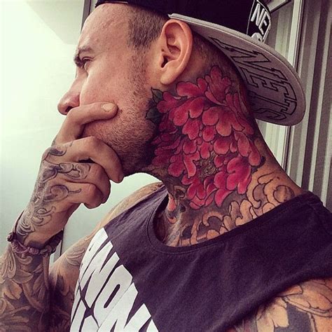 Behind The Neck Tattoos Back Of Neck Tattoo Men Flower Neck Tattoo