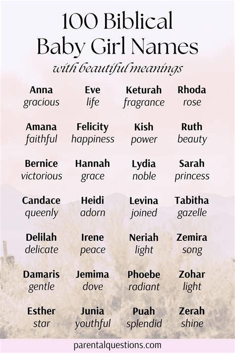 Biblical Girl Names That Start With An A Baby Girls Names