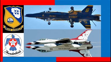 Blue Angels Vs Thunderbirds Mirror Image Solo Flyby Comparisons Youtube