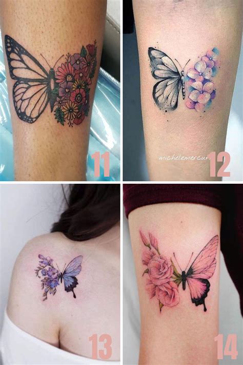 Butterfly With Flowers Tattoo Butterfly Tattoo Designs Butterfly