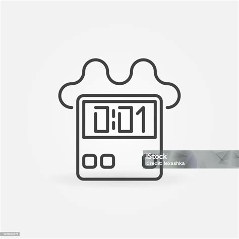 C4 Time Bomb Vector Concept Outline Icon Or Symbol Stock Illustration