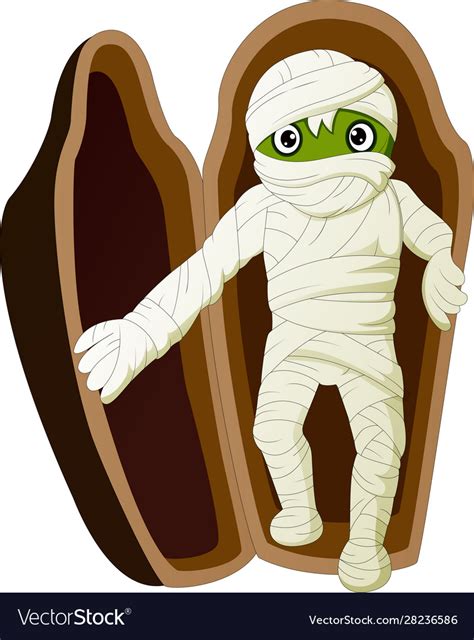 Cartoon Egyptian Mummy In Sarcophagus Royalty Free Vector