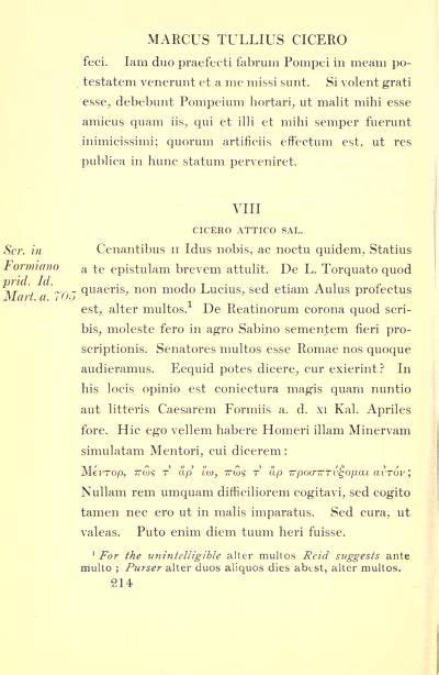 Cicero's Letters To Atticus Translation