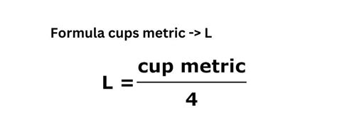 Cups To Liters Unit Conversion Formula Chart Online