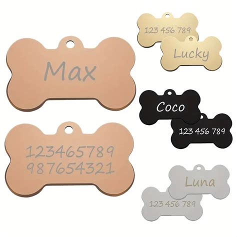 Custom Engraved Bone Shaped Pet Id Tags Personalize Dog S Temu