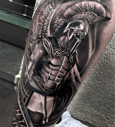 Custom Tattoo Designs Lion Warrior Spartan Sleeve Helmet