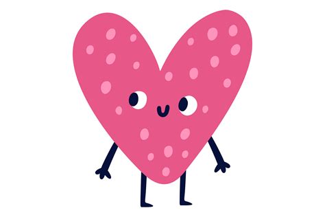 Cute Heart Character Funny Face Love Ma Graphic By Vectorbum