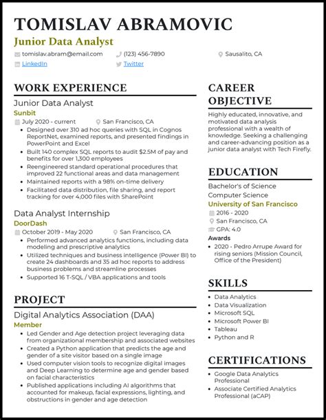 Data Analyst Cv Example Writing Guide Get Hired Quickly