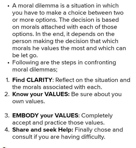 Define Moral Dilemma What Are The Steps In Confronting Moral Dilemmas Brainly In