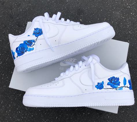 Delicate Blue Rose Design Nike Air Force 1 B Street Shoes