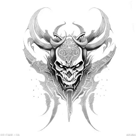 Dotwork Demon Tattoo Idea Blackink Ai