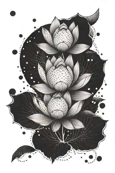 Dotwork Lotus Flower Tattoo Idea Blackink Ai