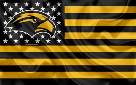 Download Wallpapers Southern Miss Golden Eagles American Football Team Creative American Flag