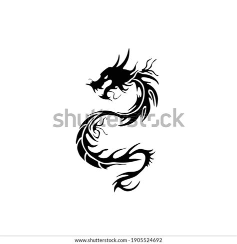 Dragon Symbol Tattoo Design Vector Illustration