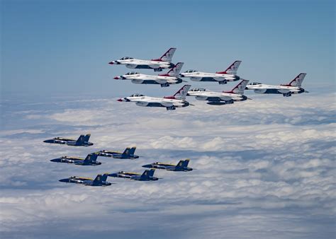 Dvids Images Usaf Thunderbirds Usn Blue Angels Perform America