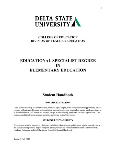 Educational Specialist Degree In Elementary Education