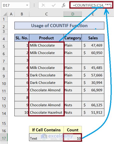 Excel Count Cells With Text Text And Values Count Any Text