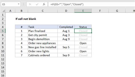 Excel If Blank Cell