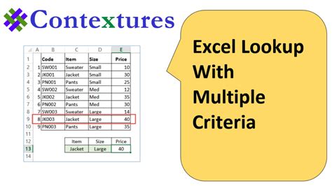 Excel Lookup Two Criteria