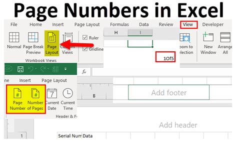 Excel Page Numbers