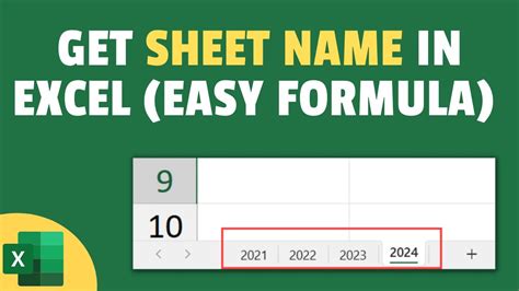 Excel Sheet Name With Formula