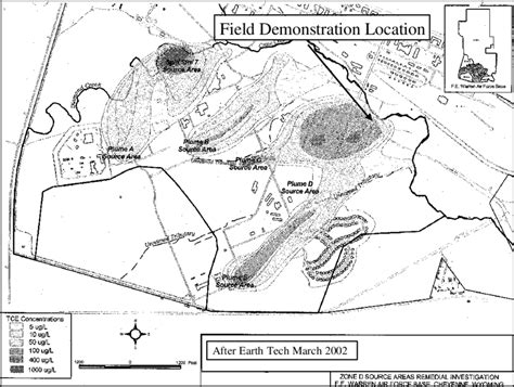 F E Warren Base Map Showing Tce Plumes And Demonstration Location