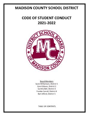 Fillable Online Madison County School District Code Of Aws Fax