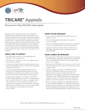 Fillable Online The Process For Filing Tricare Medical Appeals Fax