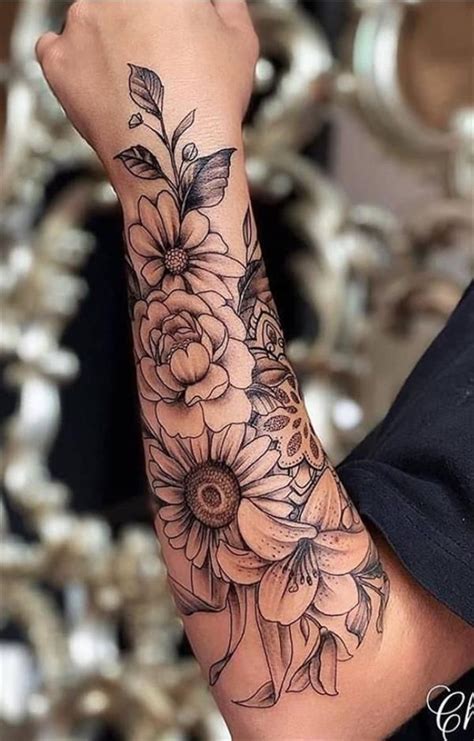 Flower Arm Tattoo Designs For Women