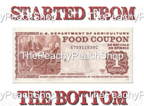 Food Stamp Png Started From The Bottom Png T Shirt Transfer Etsy