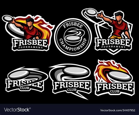 Frisbee Logo And Badge Set Image Royalty Free Vector Image