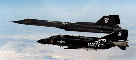 Full Afterburner F 4 Flying Along With The Sr 71